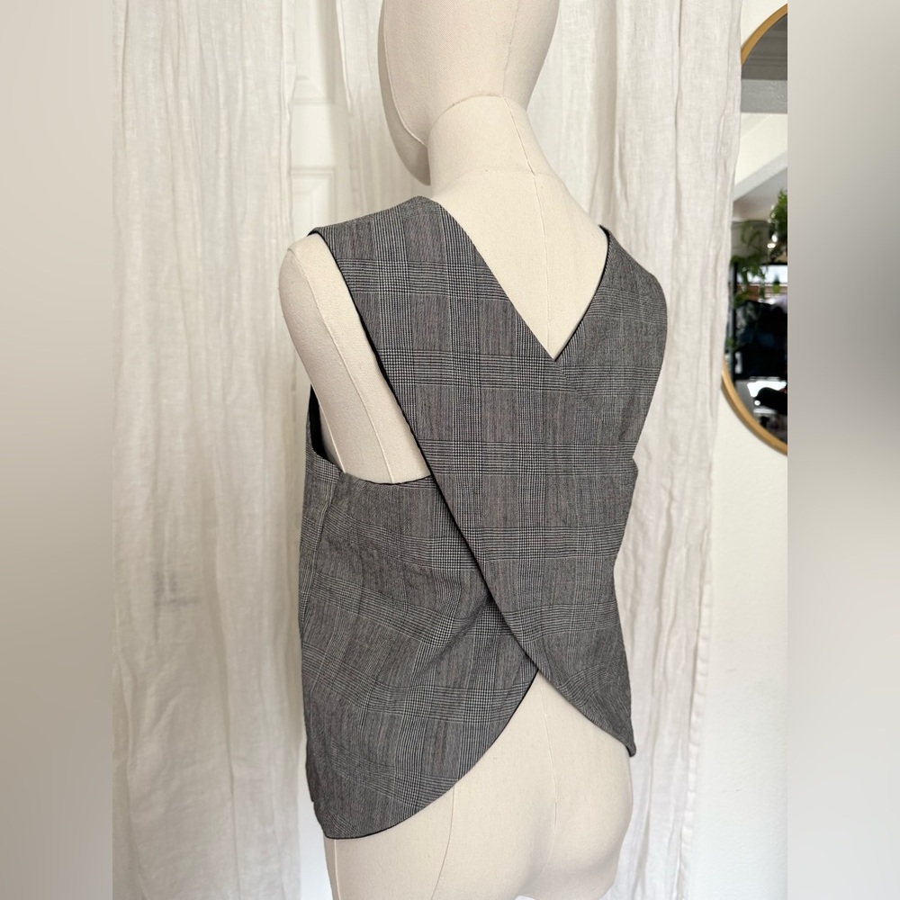 Gray Sleeveless Wrap Top